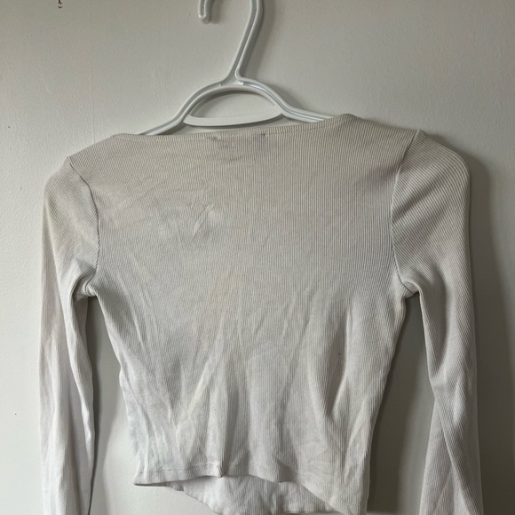 🌲5/$20🌲ZARA long sleeve white square neck shirt - Picture 4 of 4